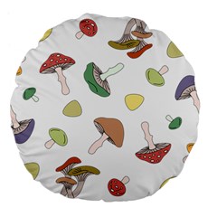 Mushrooms Pattern 02 Large 18  Premium Flano Round Cushions