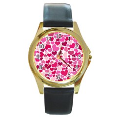 Heart 2014 0933 Round Gold Metal Watches