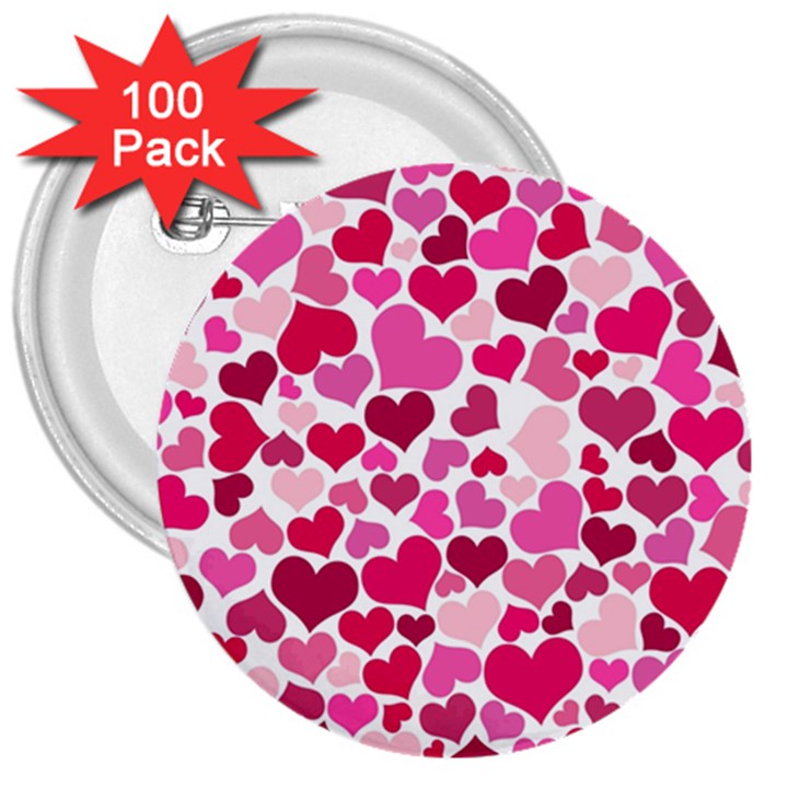 Heart 2014 0933 3  Buttons (100 pack) 