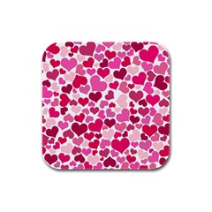 Heart 2014 0933 Rubber Square Coaster (4 Pack) 