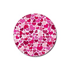 Heart 2014 0933 Rubber Round Coaster (4 Pack) 