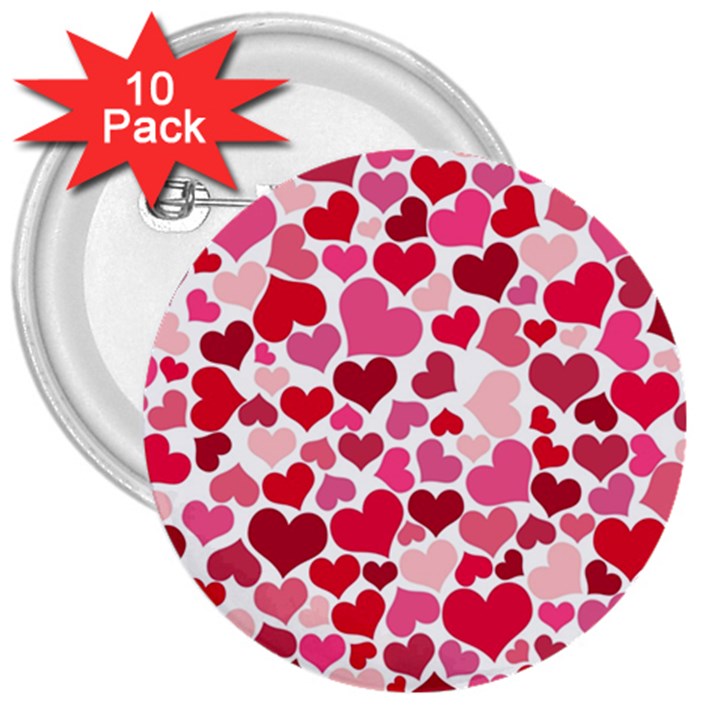 Heart 2014 0934 3  Buttons (10 pack) 