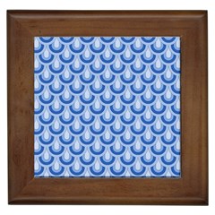 Awesome Retro Pattern Blue Framed Tiles