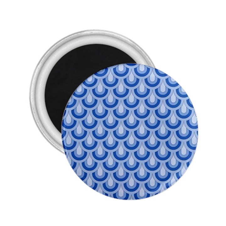 Awesome Retro Pattern Blue 2.25  Magnets