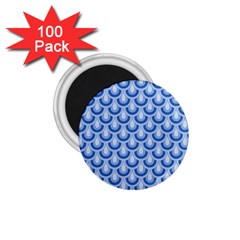 Awesome Retro Pattern Blue 1 75  Magnets (100 Pack) 