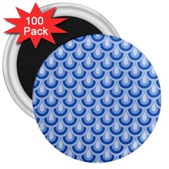 Awesome Retro Pattern Blue 3  Magnets (100 Pack) by ImpressiveMoments