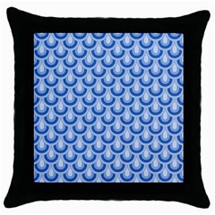 Awesome Retro Pattern Blue Throw Pillow Cases (black)