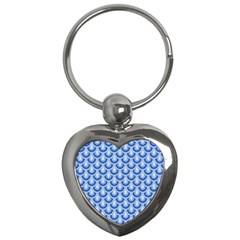 Awesome Retro Pattern Blue Key Chains (heart) 