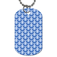 Awesome Retro Pattern Blue Dog Tag (one Side)