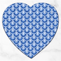 Awesome Retro Pattern Blue Jigsaw Puzzle (heart)