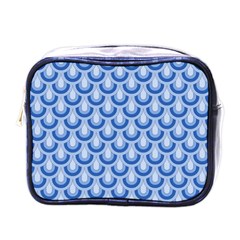 Awesome Retro Pattern Blue Mini Toiletries Bags