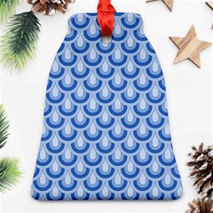 Awesome Retro Pattern Blue Ornament (bell) 