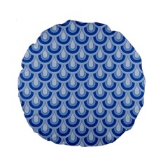 Awesome Retro Pattern Blue Standard 15  Premium Round Cushions