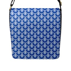 Awesome Retro Pattern Blue Flap Messenger Bag (l) 