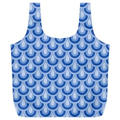 Awesome Retro Pattern Blue Full Print Recycle Bags (l) 