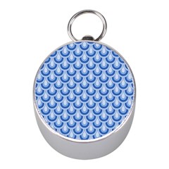 Awesome Retro Pattern Blue Mini Silver Compasses