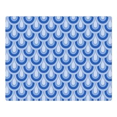 Awesome Retro Pattern Blue Double Sided Flano Blanket (large) 