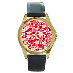 Heart 2014 0937 Round Gold Metal Watches