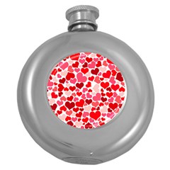 Heart 2014 0937 Round Hip Flask (5 Oz)