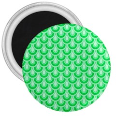 Awesome Retro Pattern Green 3  Magnets by ImpressiveMoments