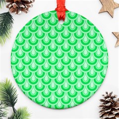 Awesome Retro Pattern Green Ornament (round) 