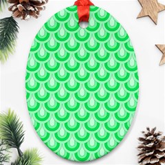 Awesome Retro Pattern Green Ornament (oval) 