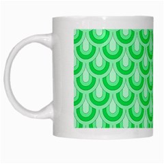 Awesome Retro Pattern Green White Mugs