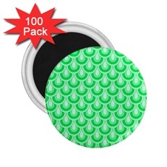 Awesome Retro Pattern Green 2 25  Magnets (100 Pack) 