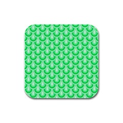 Awesome Retro Pattern Green Rubber Square Coaster (4 Pack) 