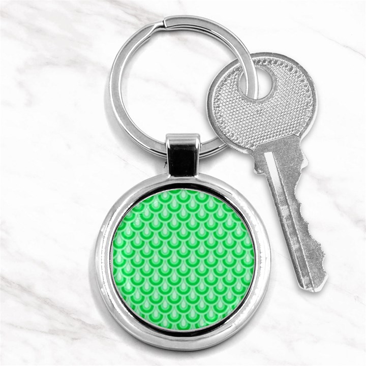 Awesome Retro Pattern Green Key Chains (Round) 