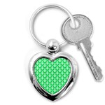 Awesome Retro Pattern Green Key Chains (Heart)  Front