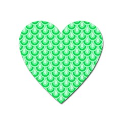 Awesome Retro Pattern Green Heart Magnet