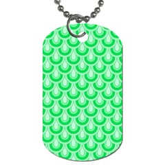 Awesome Retro Pattern Green Dog Tag (one Side)