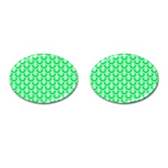 Awesome Retro Pattern Green Cufflinks (oval)