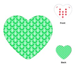 Awesome Retro Pattern Green Playing Cards (heart) 