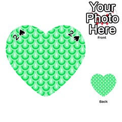 Awesome Retro Pattern Green Playing Cards 54 (heart) 