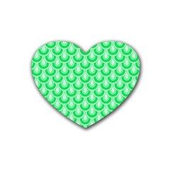 Awesome Retro Pattern Green Heart Coaster (4 Pack) 