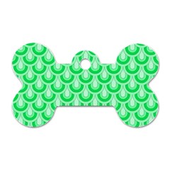 Awesome Retro Pattern Green Dog Tag Bone (one Side)