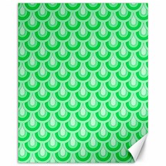 Awesome Retro Pattern Green Canvas 11  X 14  