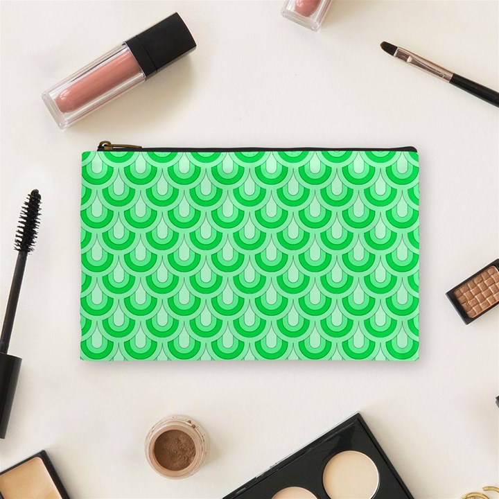 Awesome Retro Pattern Green Cosmetic Bag (Medium) 