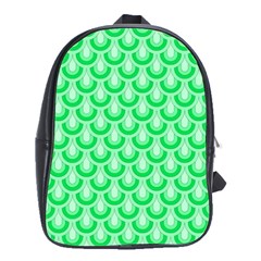 Awesome Retro Pattern Green School Bags(large) 