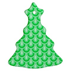 Awesome Retro Pattern Green Ornament (christmas Tree)