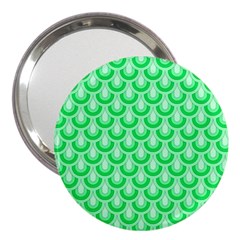 Awesome Retro Pattern Green 3  Handbag Mirrors