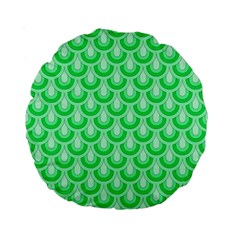 Awesome Retro Pattern Green Standard 15  Premium Round Cushions