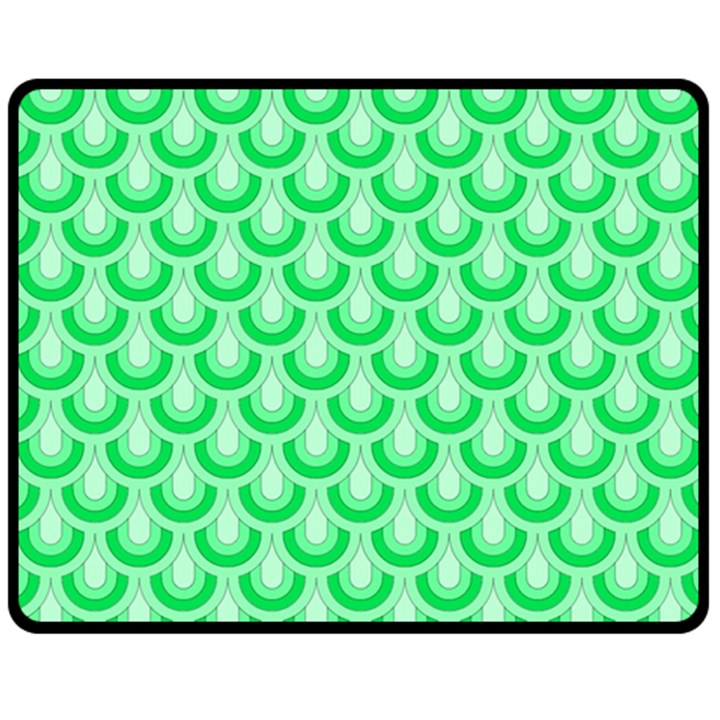 Awesome Retro Pattern Green Double Sided Fleece Blanket (Medium) 