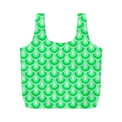 Awesome Retro Pattern Green Full Print Recycle Bags (m) 