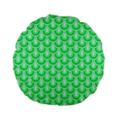 Awesome Retro Pattern Green Standard 15  Premium Flano Round Cushions