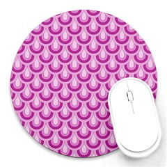 Awesome Retro Pattern Lilac Round Mousepads