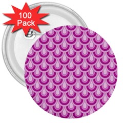 Awesome Retro Pattern Lilac 3  Buttons (100 Pack) 