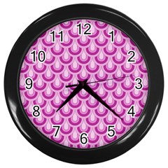 Awesome Retro Pattern Lilac Wall Clocks (black)